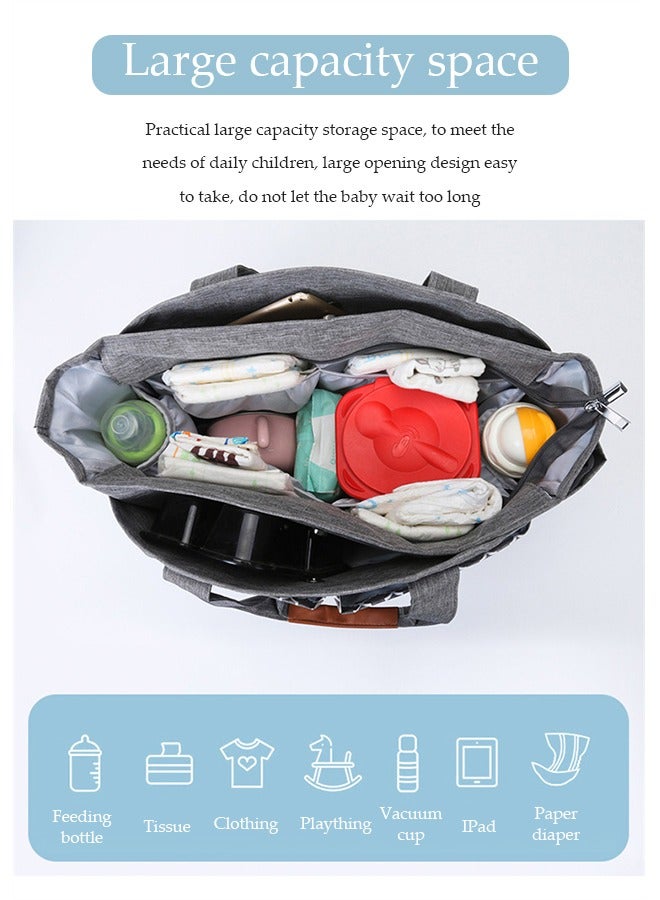 DUNISO Multifunctional Waterproof Mommy Bag, portable mother and baby bag, Oxford cloth diaper bag, with handle and adjustable shoulder strap, wear resistant, suitable for daily, outdoor, and travel  - Image 4