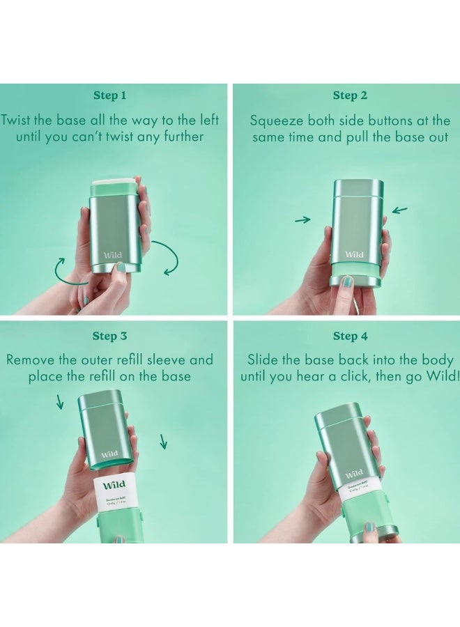 وايلد مزيل عرق طبيعي قابل لإعادة التعبئة مع علبة برائحة القطن المنعش وملح البحر 40 جم - Image 2