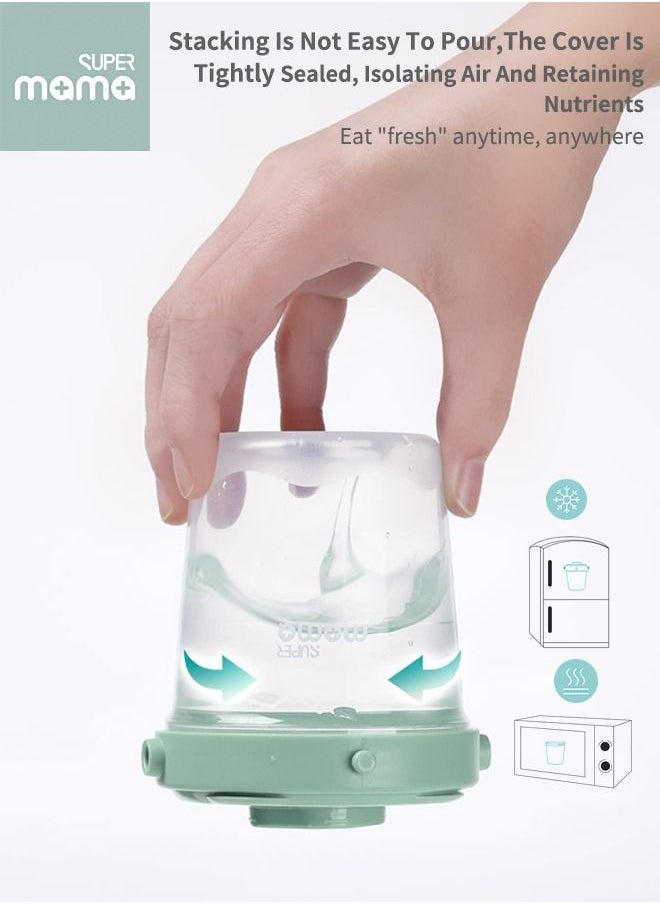 SUPERMAMA 6 PCS Plastic Baby Food Storage Boxes, Airtight Leak-Proof, with Measurement Indication for Fruit Purée Yogurt  - Image 5