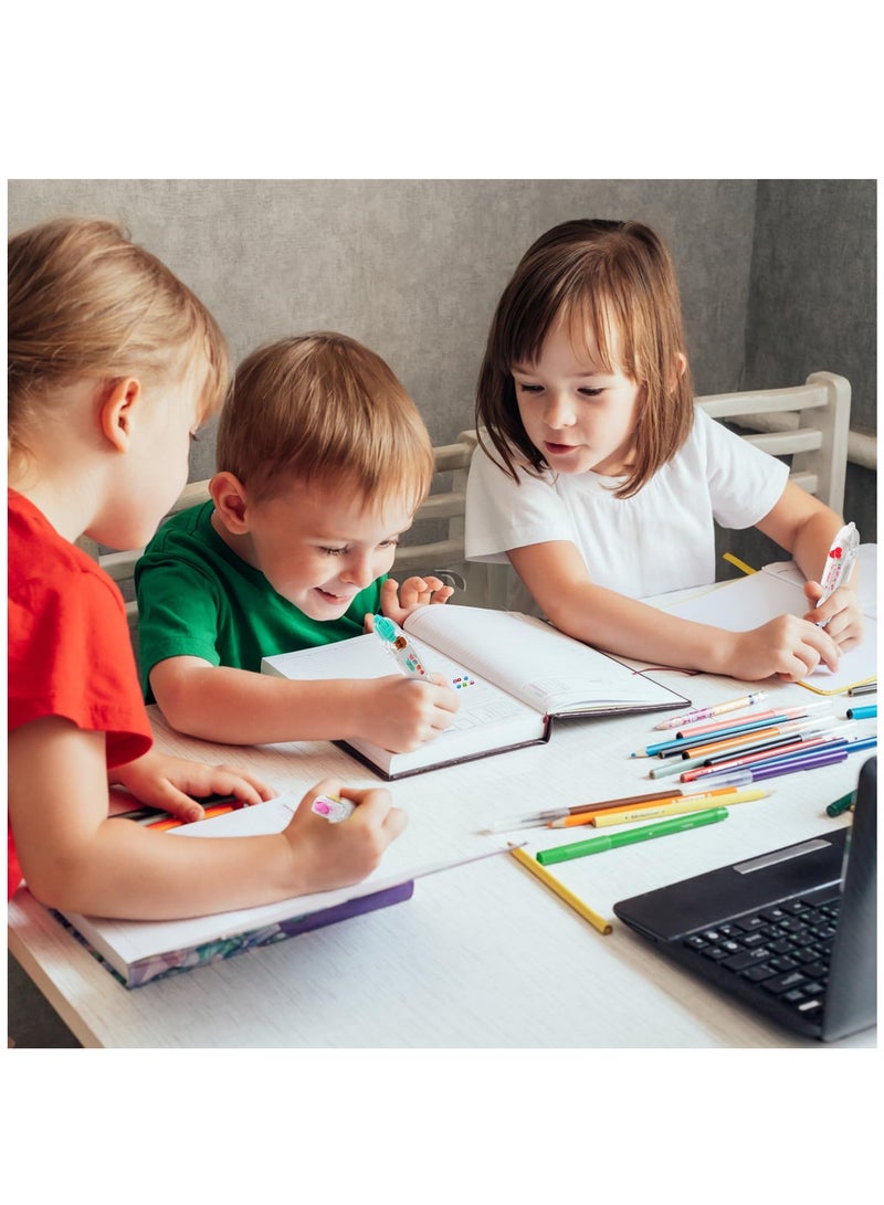 Excefore 6Pcs DIY Cute Animals Press Type Decorative Pen, Ally-Pocket Tape Pen, DIY Lace Decoration Tape Pen, Creative Cartoon Pattern Decorative Tape, Cute Scrapbooking Diary Decorative Correction Tapes - Image 5