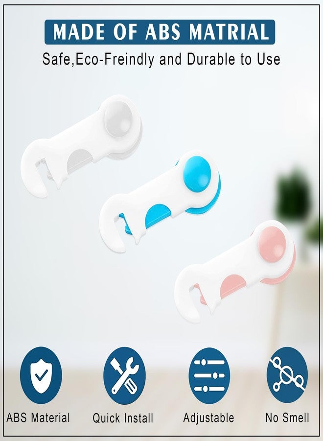 GLUN® Safety Plastic Cabinet Locks, Accident Proofing Cabinet Locks No Tool or Drilling Needed with Super Strong Duble Side Tape Pack of 3 - Image 2