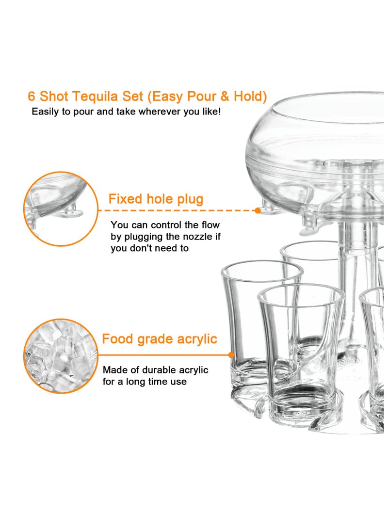 general Acrylic Wine Dispenser Set with 6 Glasses - Elegant & Practical Unbreakable Juice Dispenser, Beer Dispenser for Party - Image 3