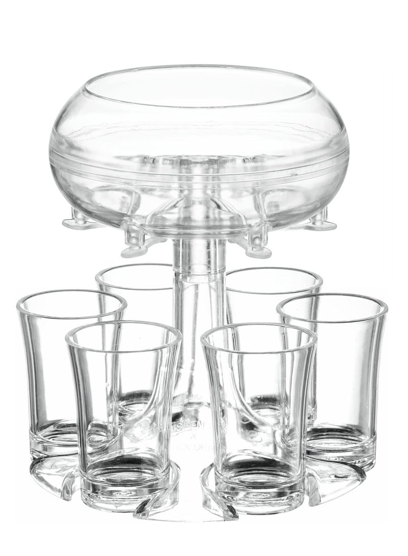 general Acrylic Wine Dispenser Set with 6 Glasses - Elegant & Practical Unbreakable Juice Dispenser, Beer Dispenser for Party - Image 1