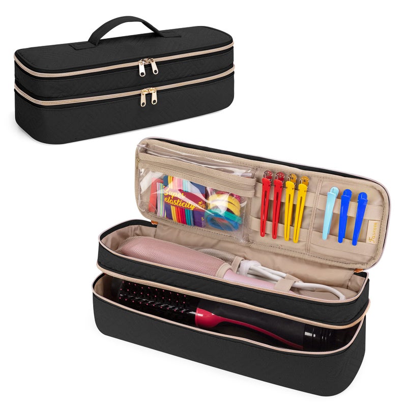 Fasrom Double Layer Travel Case Compatible with REVLON One Step Blow Hair Dryer Brush Volumizer Original 10 Plus 20 and Styler Black Bag Only Patent Design