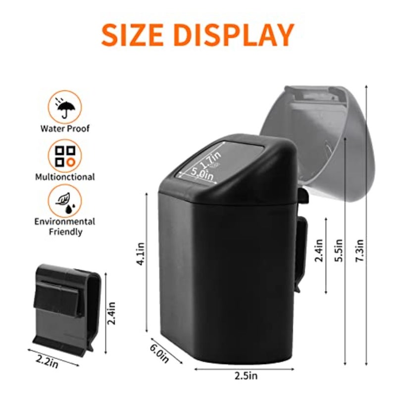 Car Trash Can Bin with Lid and 60pcs Trash Bags Small Car Garbage Can Leakproof Mini Car Accessories Trash Bin Car Dustbin Organizer Container for Car Office Home - Image 4