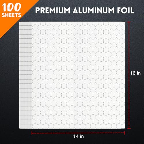EcoDispose Pre-Cut Insulated Foil Sandwich Wrap Sheets Grease-Resistant for Hot Food (14" x 16",100 PCS) - Image 2