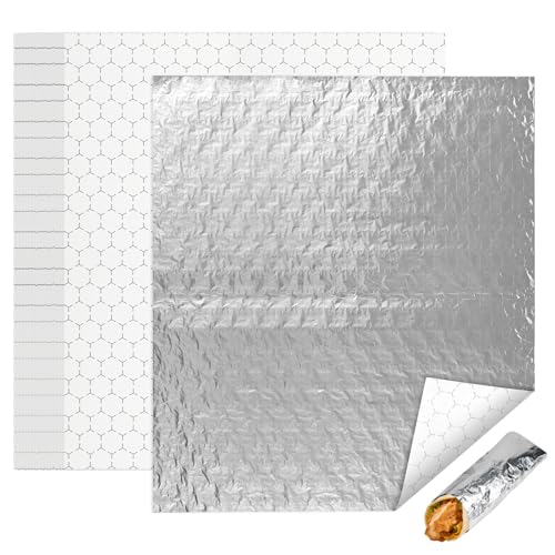 EcoDispose Pre-Cut Insulated Foil Sandwich Wrap Sheets Grease-Resistant for Hot Food (14" x 16",100 PCS) - Image 1