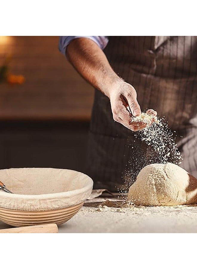 2 Pieces 10 Inch Oval and 2 Pieces 9 Inch Round Bread Proofing Basket Cloth Liner, Round Brotform Liner Oval Natural Rattan Baking Dough Sourdough Baskets Cover - Image 4