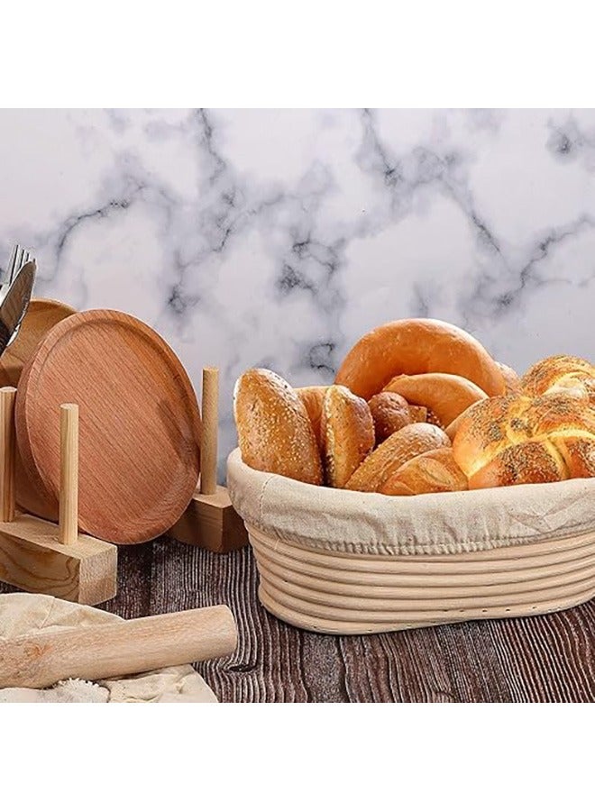 2 Pieces 10 Inch Oval and 2 Pieces 9 Inch Round Bread Proofing Basket Cloth Liner, Round Brotform Liner Oval Natural Rattan Baking Dough Sourdough Baskets Cover - Image 5