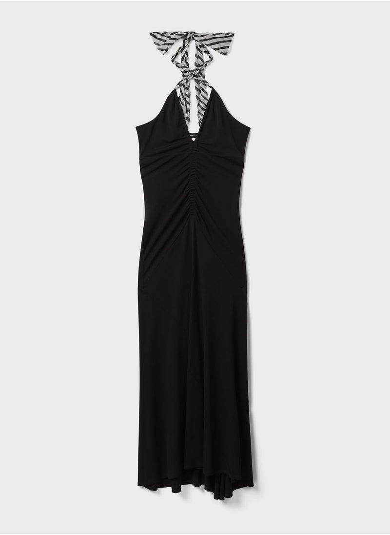 REISS Halter Neck Knitted Dress  - Image 5