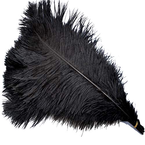 Sowder 5pcs Ostrich Feathers 16-18inch(40-45cm) Home Wedding Decoration(Black) - Image 1