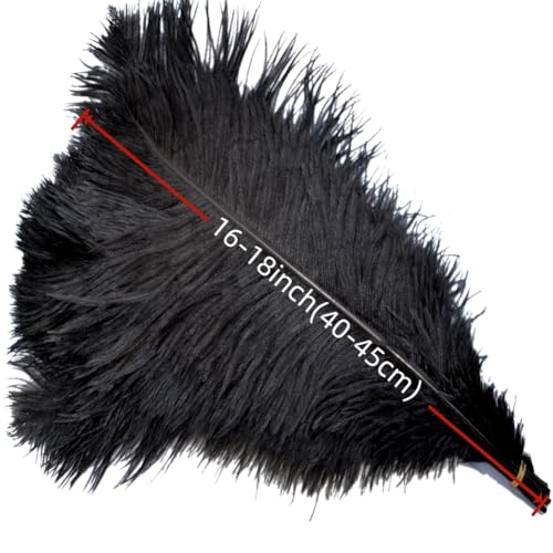 Sowder 5pcs Ostrich Feathers 16-18inch(40-45cm) Home Wedding Decoration(Black) - Image 3