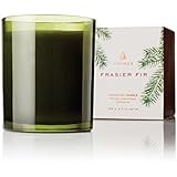 Thymes Frasier Fir Candle, Molded Green Glass - Image 1