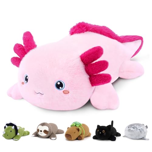 SQEQE Weighted Stuffed Animal Axolotl Soft Weighted Axolotl Plush Toy Cute Hugging Pillow Gift for Kids Adults Home Decoration Valentines Gifts Birthday Present 138 Inch 17 Lb - Image 1