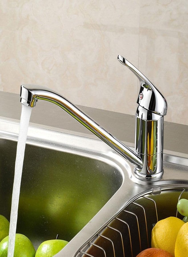 Gold Bell Kitchen faucets - Antique Single Lever Basin Mixer Tap - Stainless Steel Tap for Counter Top Washbasin - Pack of 1, Silver - Image 1
