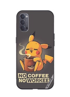 VR CREATIVE Protective Case Cover For Oppo Reno4 Pro 5G No Coffee No Work Design Multicolour  - Image 1