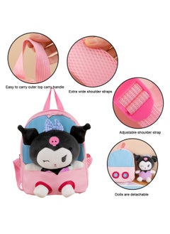 Y&D Kawaii Plush Kuromi Bag for Girls, Kuromi Plush Backpack Cute Kuromi Plush Bag Cartoon Shoulder Bag Cute Anime Kuromi Bag Kuromi Plush Shoulder Bag Anime Toy Bag for Anime Fans  - Image 2