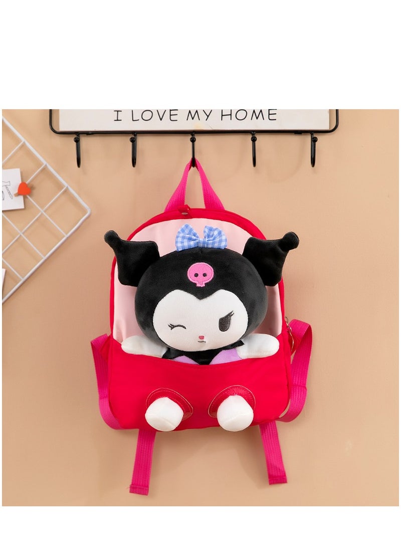 Y&D Kawaii Plush Kuromi Bag for Girls, Kuromi Plush Backpack Cute Kuromi Plush Bag Cartoon Shoulder Bag Cute Anime Kuromi Bag Kuromi Plush Shoulder Bag Anime Toy Bag for Anime Fans - Image 1