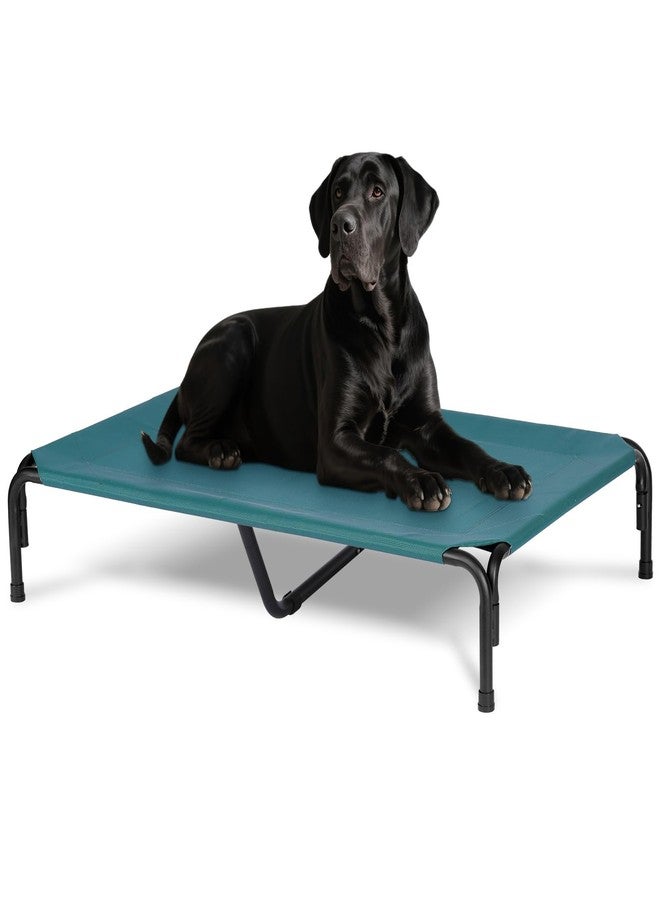 PVY Elevated Dog Bed for Outdoor, XXL Raised Dog Cot Indestructible with Washable Mesh, Cooling Summer Pet Cot Chew Proof for Outside Camping Travel, 51 inch Green - Image 1