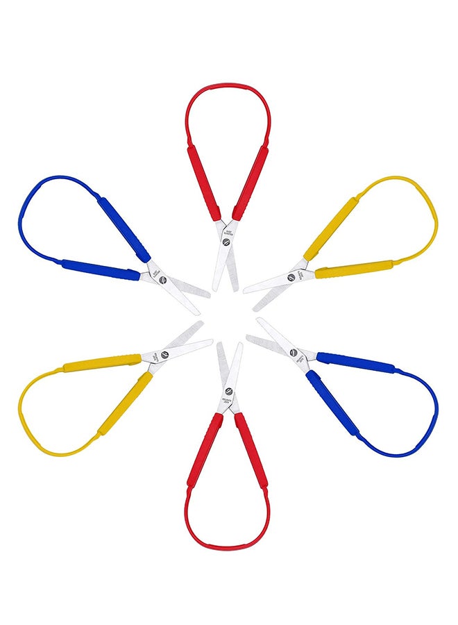 SYOSI Loop Handle Colorful Grip Scissors - Image 1
