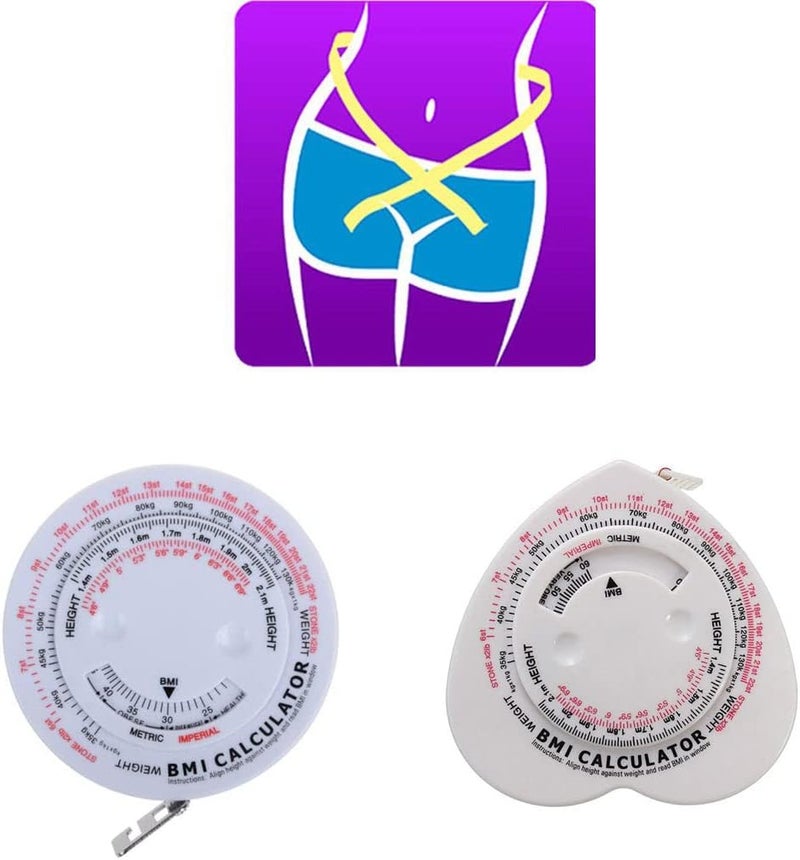 klarako 2 Pieces Body Mass Index Tape Measure BMI Calculator Retract Measurement Tool - Image 5