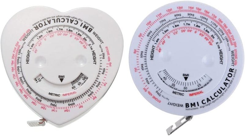 klarako 2 Pieces Body Mass Index Tape Measure BMI Calculator Retract Measurement Tool - Image 3