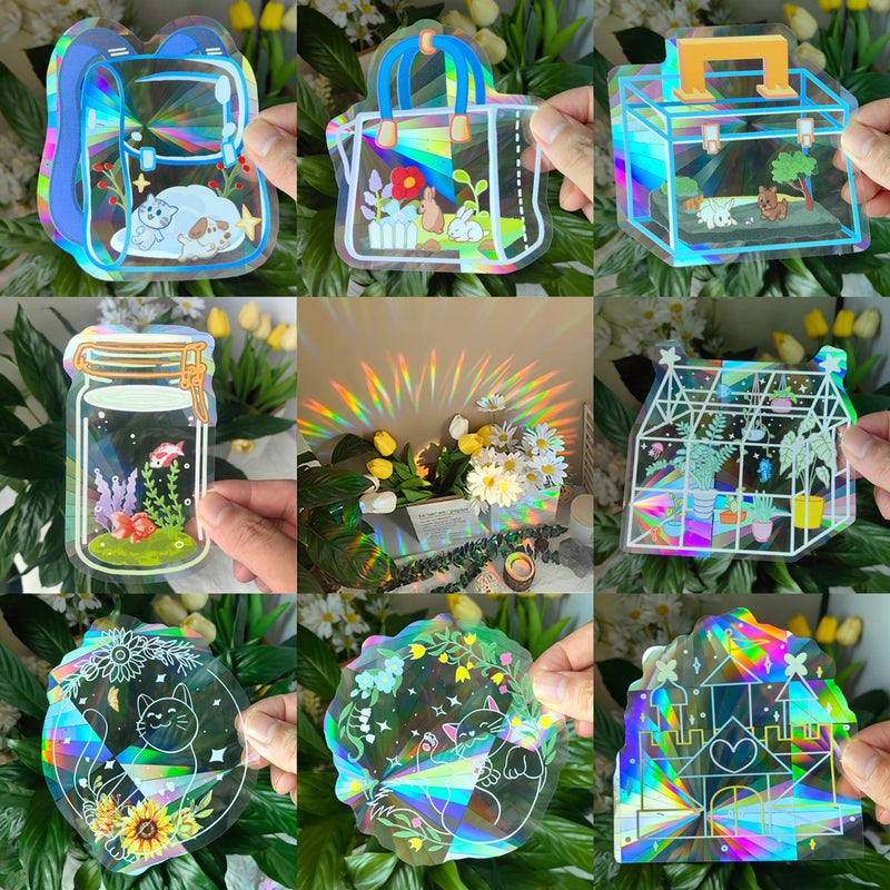 Sc001-048 Colorful Suncatcher Sun Sunshine Catcher Rainbow Prism Glass Pvc Window Film - Image 3