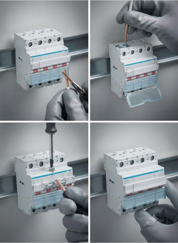 Hager SBN441N/SBN440 4Pole 40A Isolator Modular Break Switch - Image 2