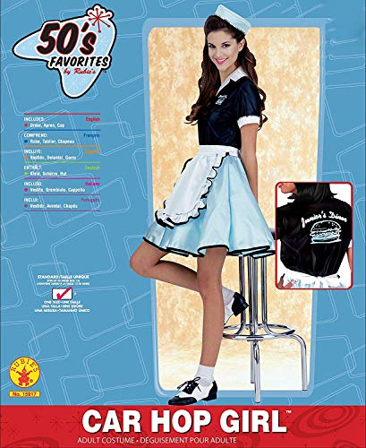 Rubies زي فتاة خدمة السيارات للبالغين من الخمسينات، مقاس واحد - Image 2