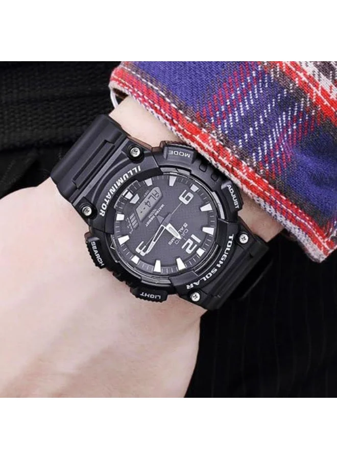 CASIO Men's Men's Analog-Digital Display Watch With Black Leather Strap - AQ-S810W-1A