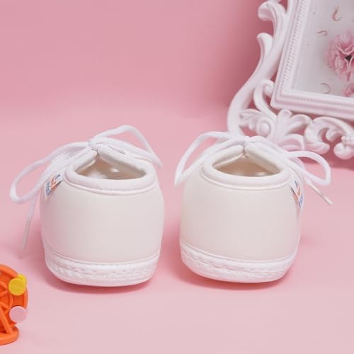 Neska Moda 6 To 12 Months Baby Boys & Baby Girls Cotton Lace Booties-(White)-BT2157 - Image 3