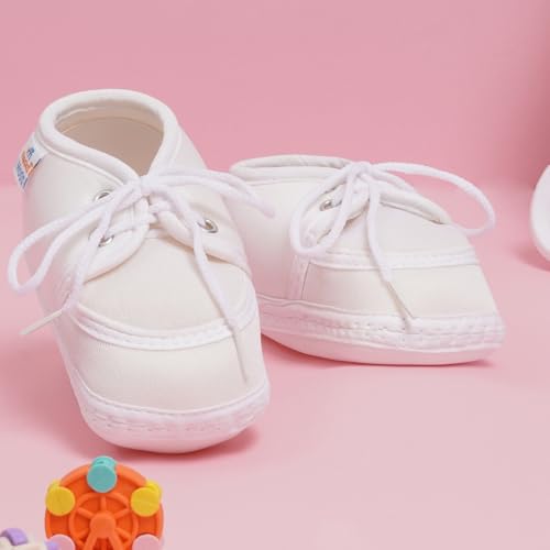Neska Moda 6 To 12 Months Baby Boys & Baby Girls Cotton Lace Booties-(White)-BT2157 - Image 5