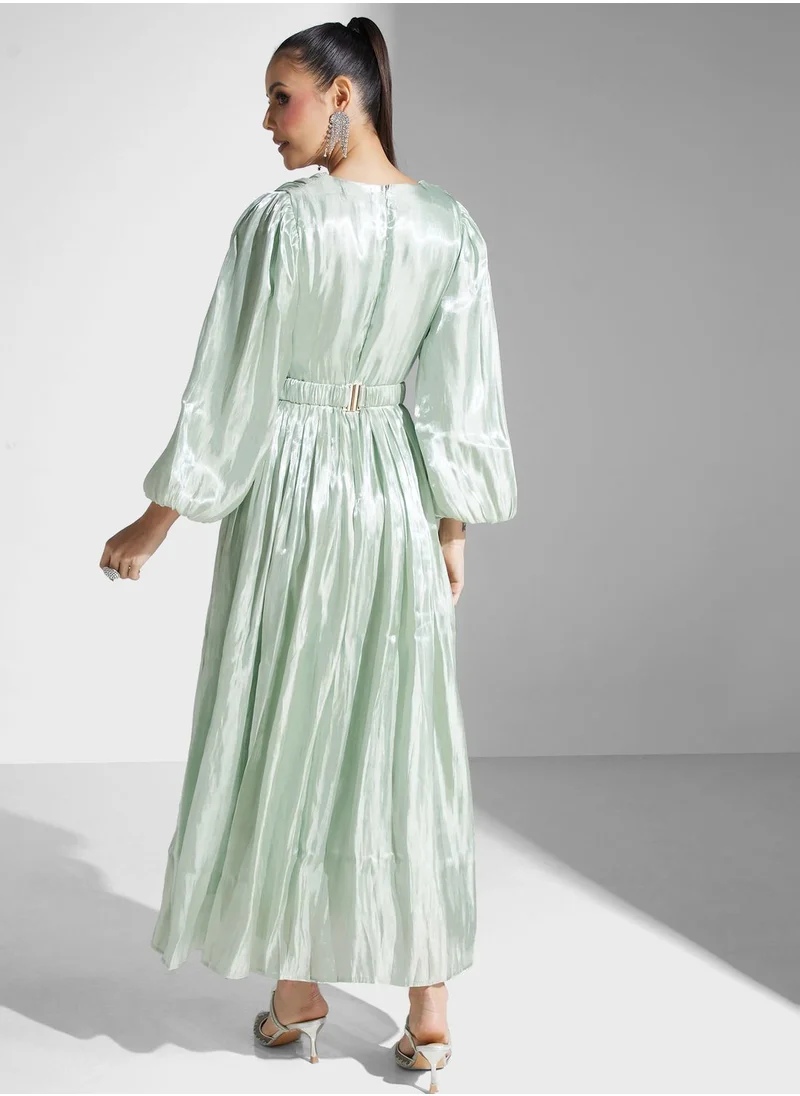 Khizana Belted A-Line Dress