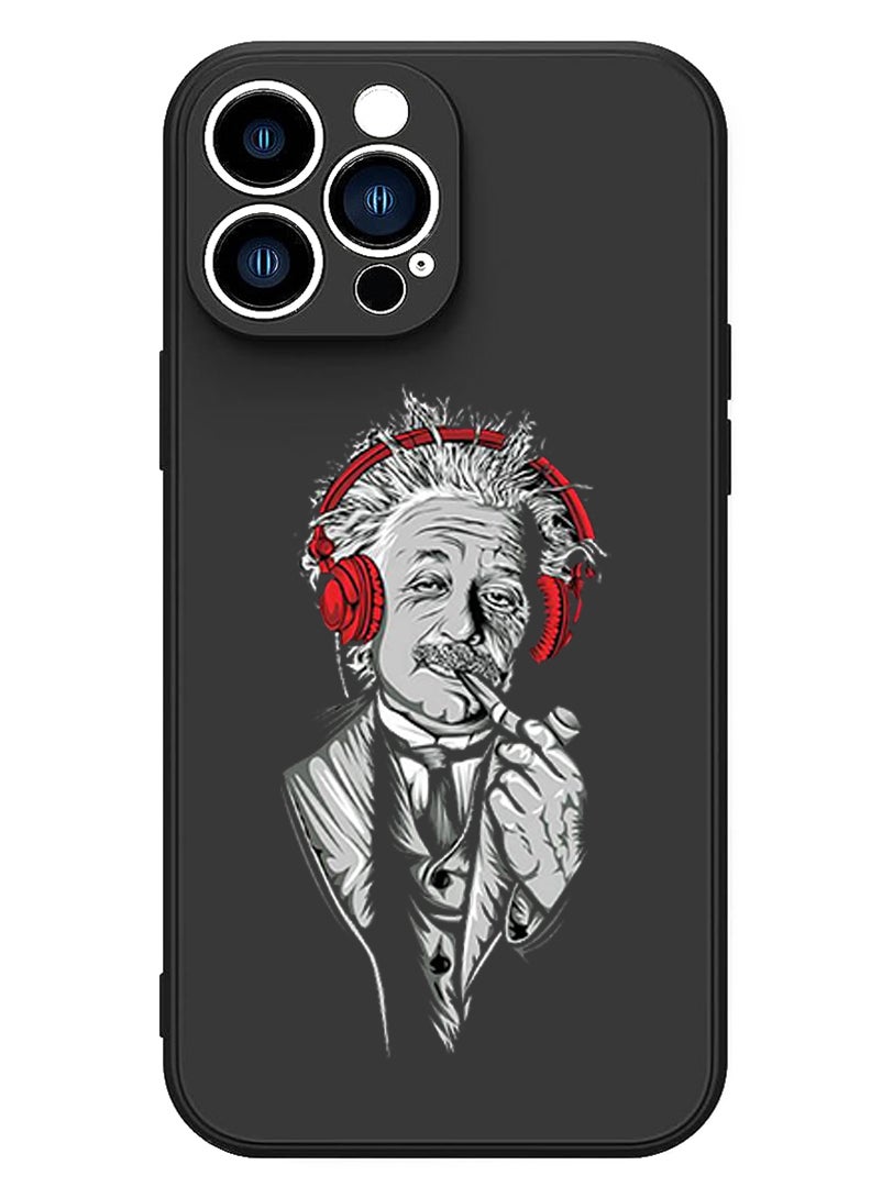 Theodor Protective Slim Fit Case Liquid Silicone Cover with Full Body Protection Anti-Scratch Shockproof Case For iPhone 12 Pro Max Black  - Einstein copy - Image 1