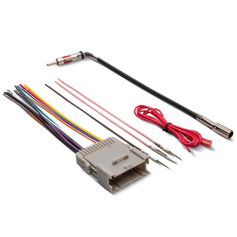 RED WOLF Radio Harness W/Antenna Adapter Replacement for 2000-2012 Buick Chevrolet Silverado GMC Tahoe, Suburban Stereo Antenna Adapter Stereo Wiring Harness Connector Plug - Image 1