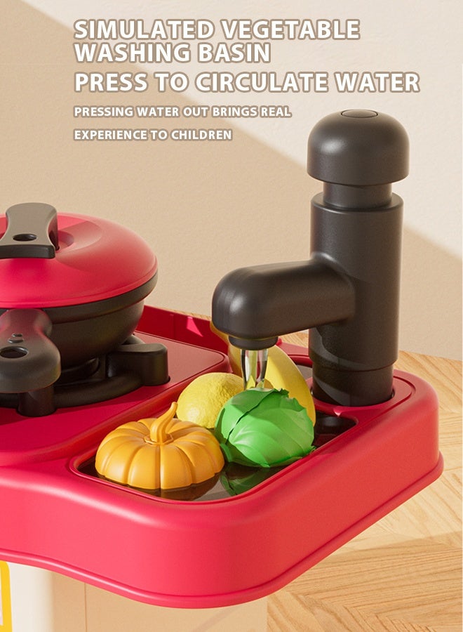 45PC Kitchen Pretend Play Toy Set ,Children's toy kitchen set with game sink,Playhouse Kitchen Children's Toy Set,Children Role Play Cookware Indoor DIY Kitchen Toy Games Kitchen Accessories Toys Sets for Boys Girls Kids - Image 4