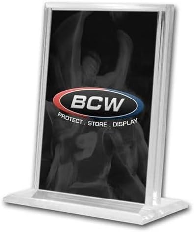 BCW Vertical Acrylic Card Stand  Clear Acrylic Business Card Holder for Trading Cards  Business Cards  Stable Base Beveled Edges Crystal Clear Display for Desk or Display Case - Image 4