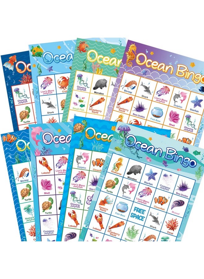 Fancy Land Ocean Bingo Game 24 Players For Kids Under Sea Party Game Supplies  - Image 2