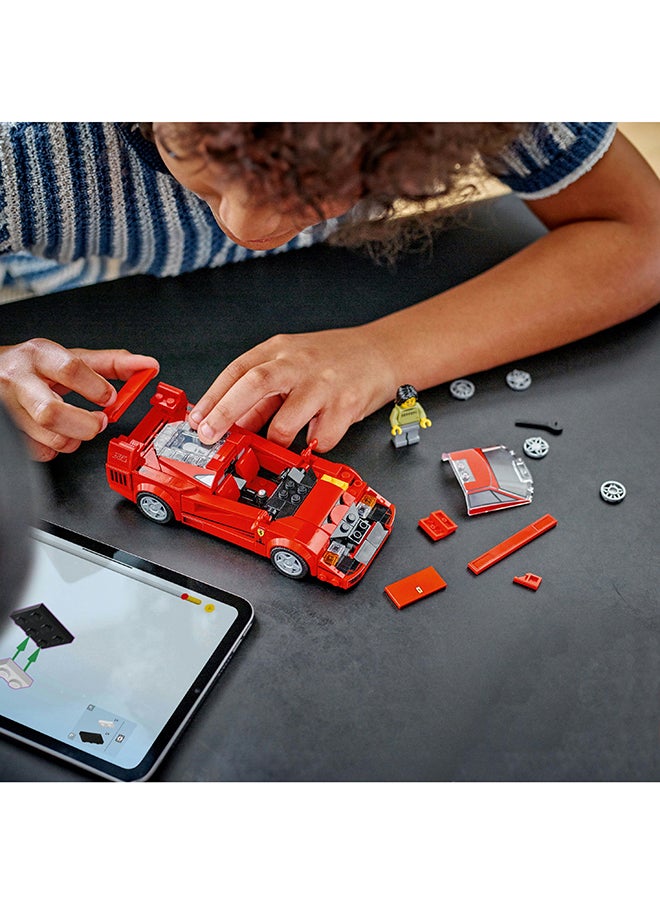 LEGO - سيارة فيراري F40 السريعة أبطال البناء، مجموعة لعبة سيارة قابلة للبناء مع دمية سائق، مجموعة بناء قابلة للجمع للأطفال، هدية للص boys والبنات 76934 - Image 1