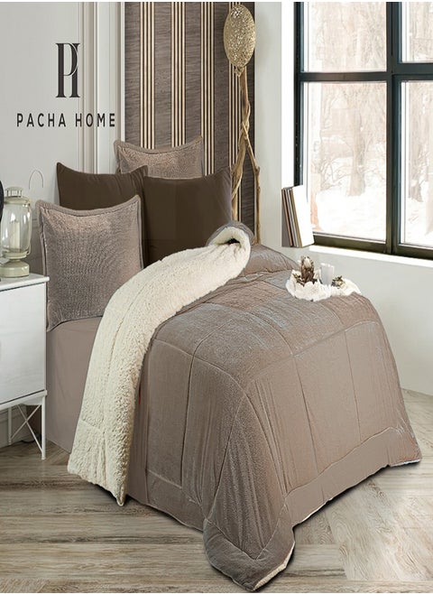 Quilt Farida Model Double-Sided + 2 Pillowcases - Color: Cafe - Size: 220*240 - Weight: 5 KG..
