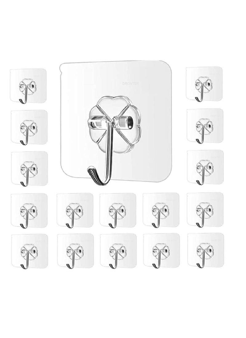MAHIX MAHIX Hooks for Wall Without Drilling 10 pcs Self Advise Waterproof Strong Hook for Kitchen Bathroom Almira Glass Outdoor Home Office Decor Hook Hanging Transparent Hook with Stainless Steel  - Image 1