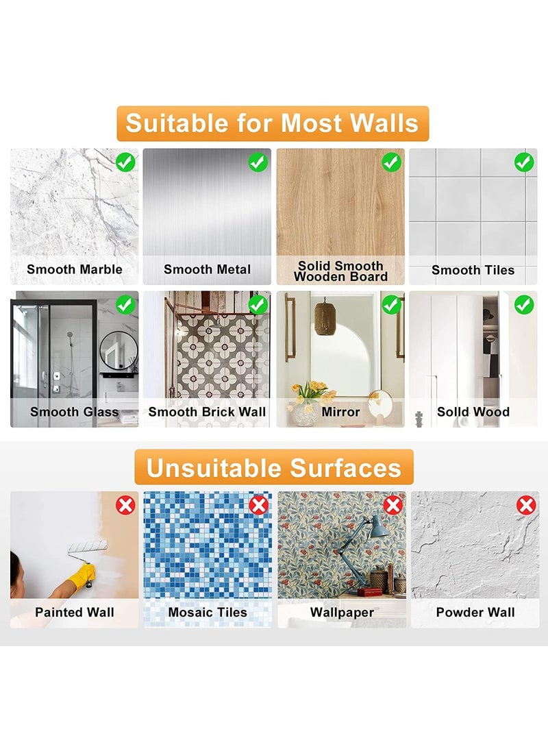 MAHIX MAHIX Hooks for Wall Without Drilling 10 pcs Self Advise Waterproof Strong Hook for Kitchen Bathroom Almira Glass Outdoor Home Office Decor Hook Hanging Transparent Hook with Stainless Steel  - Image 5