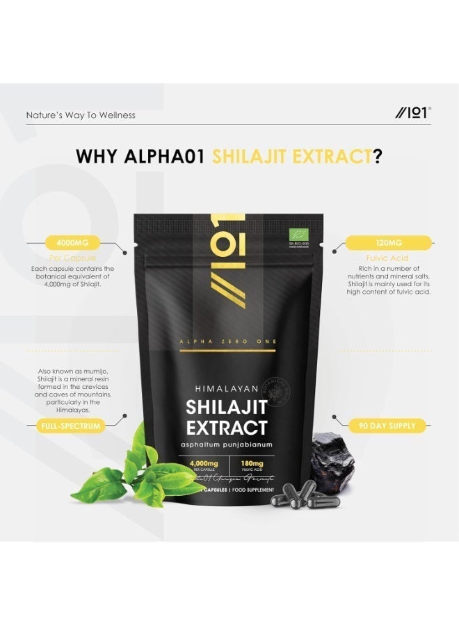 ALPHA01 Shilajit Extract 600 mg – Supports Strength, Endurance & Overall Wellness, 90 Capsules - Image 3