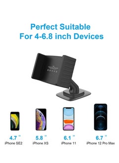 Brave 2-in-1 Car Mobile Phone Holder, 360° Universal Air Vent and Dashboard Mount with Strong Adhesion for All Surfaces, Compatible with iPhone 16 Pro Max/Plus, 15/14/13/12/11/Pro/Pro Max, Samsung S24/S23, and Phones 4.7" to 6.8" Secure Grip, Adjustable, Easy Installation and Versatile Design  - Image 2
