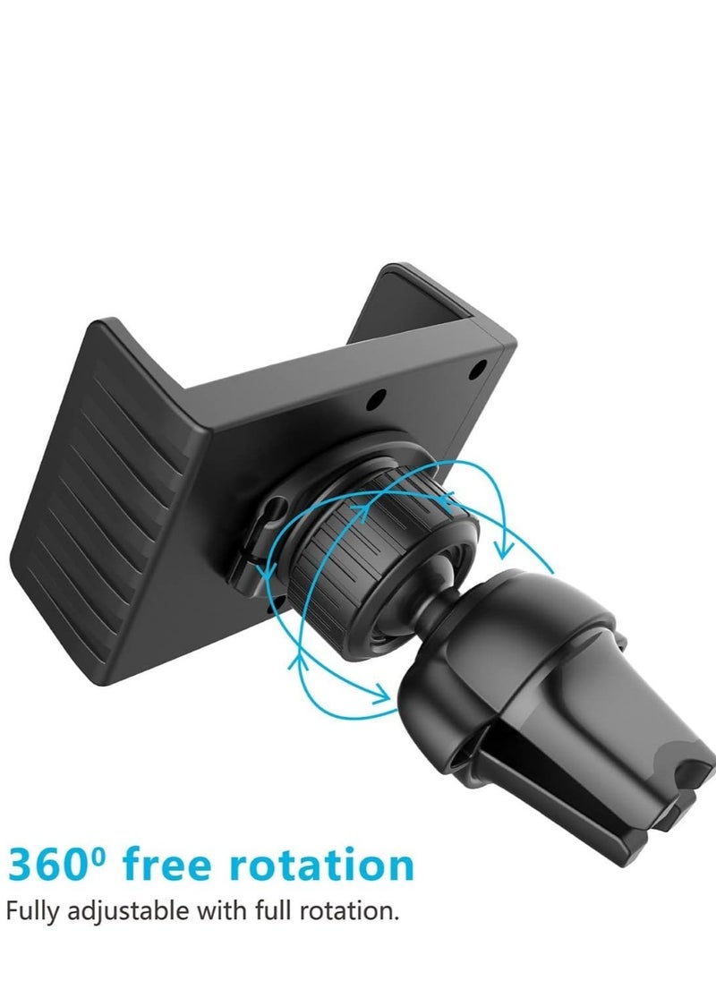 Brave - 2-in-1 Car Mobile Phone Holder, 360° Universal Air Vent and Dashboard Mount with Strong Adhesion for All Surfaces, Compatible with iPhone 16 Pro Max/Plus, 15/14/13/12/11/Pro/Pro Max, Samsung S24/S23, and Phones 4.7" to 6.8" Secure Grip, Adjustable, Easy Installation and Versatile Design - Image 1