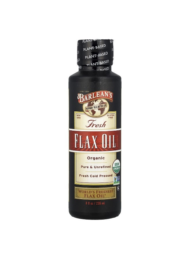 Barleans Barlean's, Organic Flax Oil, 8 fl oz (236 ml)  - Image 1