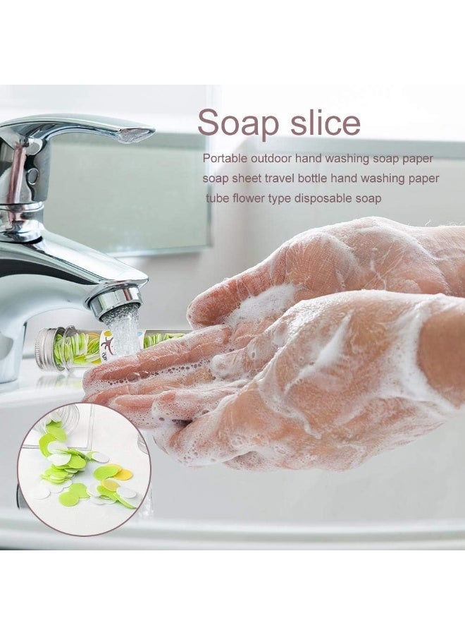 Portable Paper Soap Sheets for Travel & Outdoors - Scented Mini Flower Soap Flakes in Compact Storage Box | Hand Washing Soap for Kids & Adults | Travel-Size Hygiene Accessory for Camping, School & Trips. - Image 2
