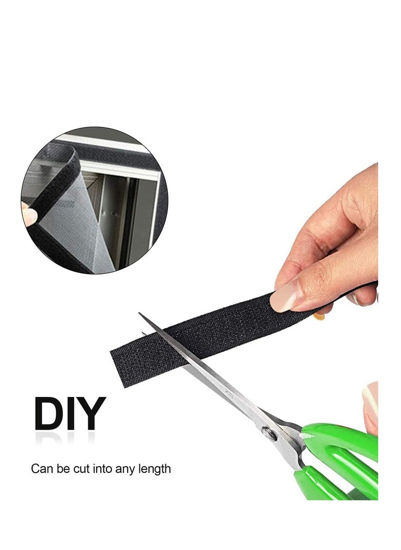 SYOSI - Hook and Loop Tape Self Adhesive Sticky Heavy Duty Tape Reusable Double Sided Roll Strength Velcro Heavy-Duty Stick On Tape-Black 8M - Image 1