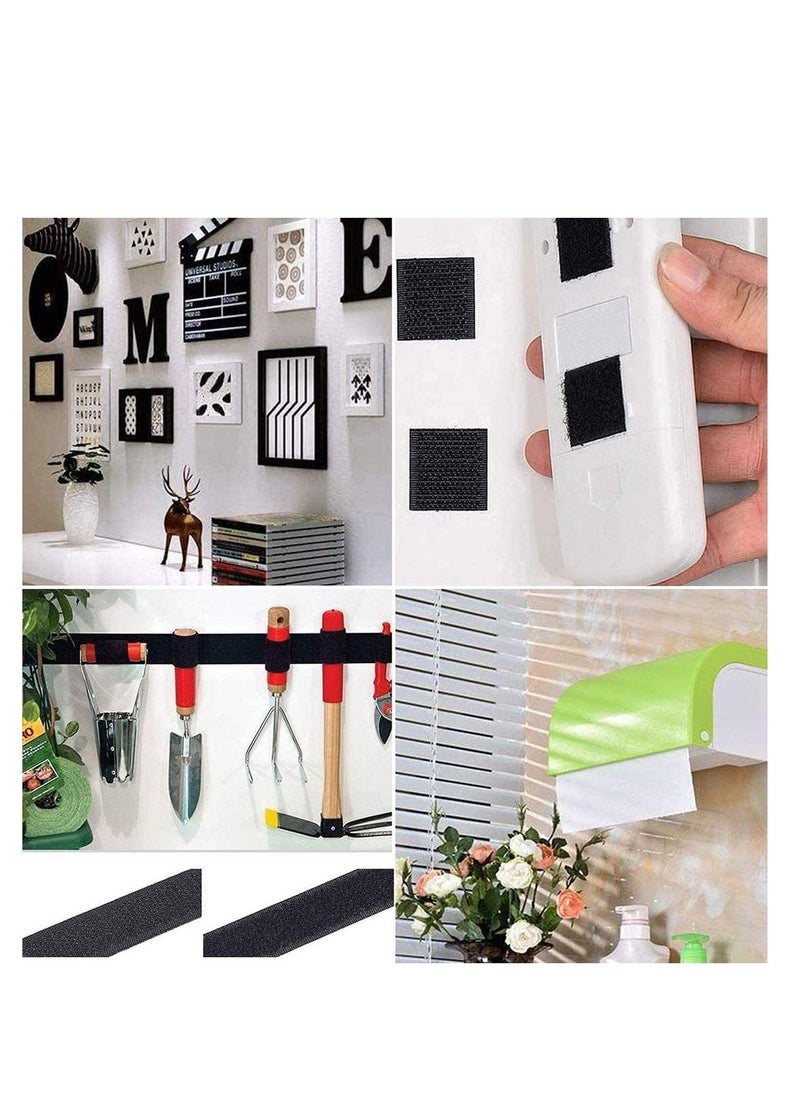 SYOSI - Hook and Loop Tape Self Adhesive Sticky Heavy Duty Tape Reusable Double Sided Roll Strength Velcro Heavy-Duty Stick On Tape-Black 8M - Image 1