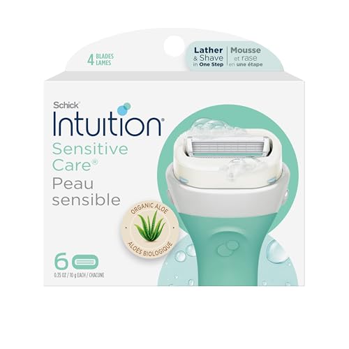 INTUITION Schick Intuition Plus Renewing Razor, 4 Count, Women's Replacement Razor Blade Cartridges and Refills - Image 1